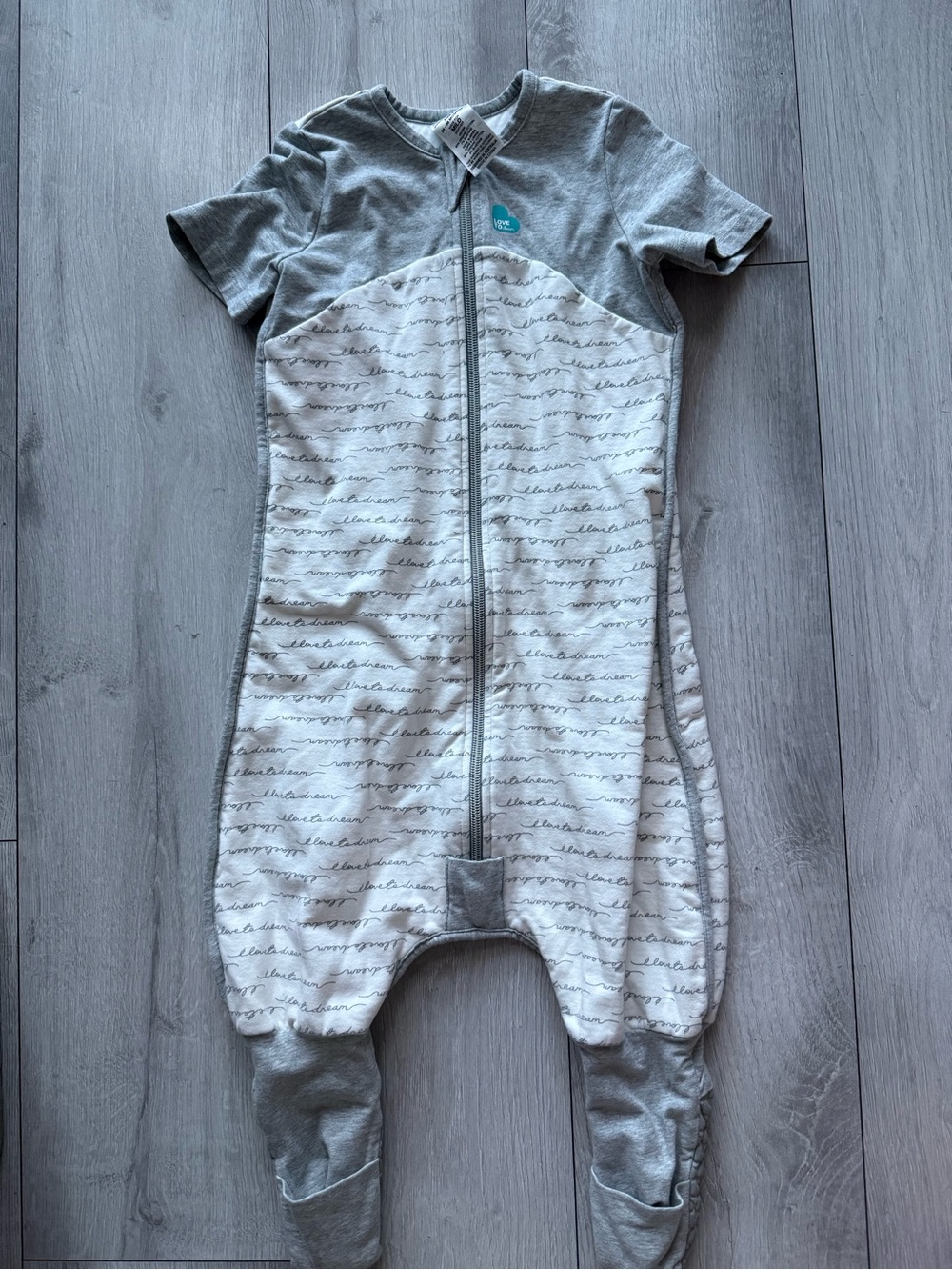 Love to Dream Grey & White Short-Sleeve Sleepsack